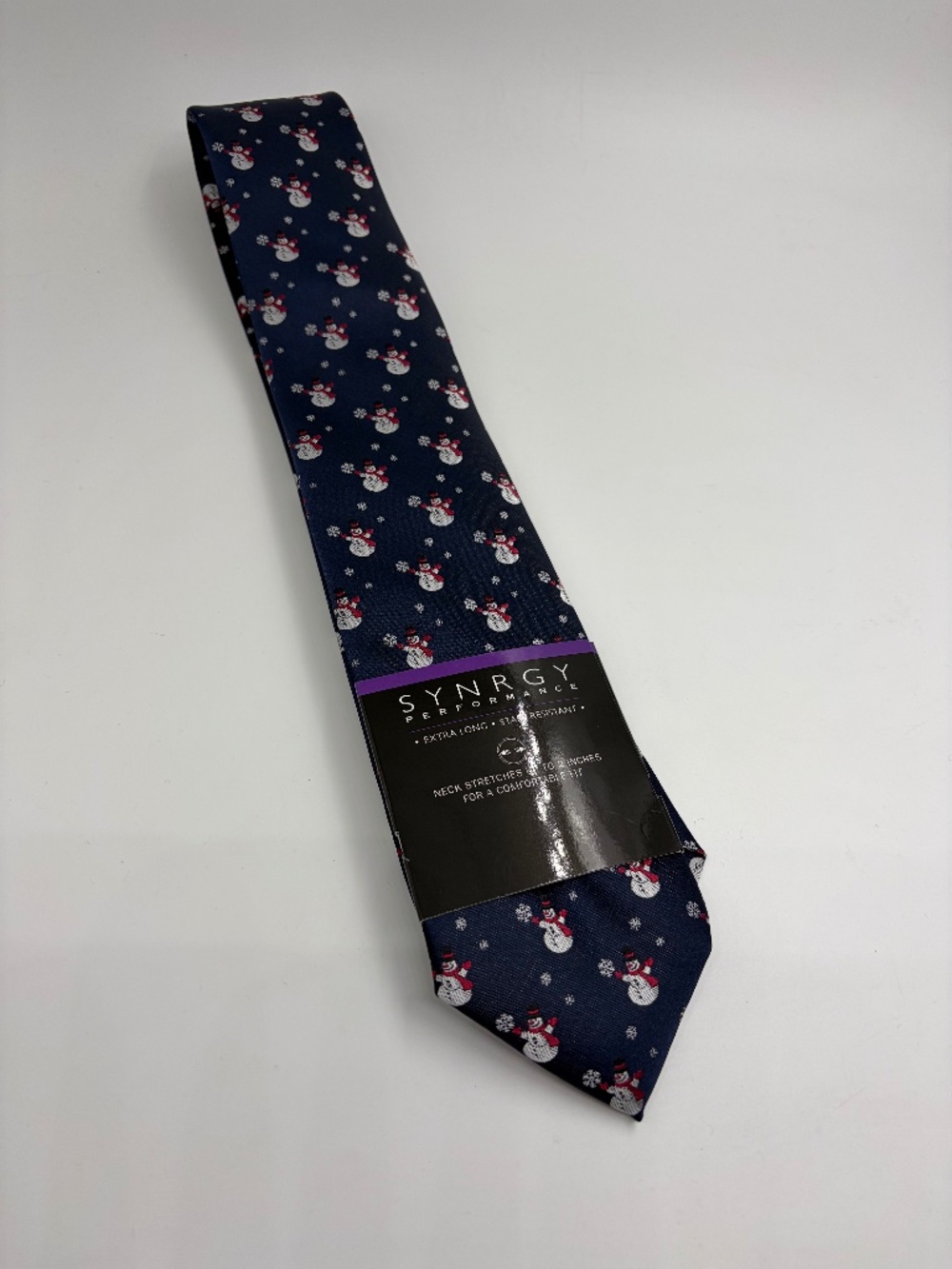 NWT DXL Synrgy Performance Snowman Christmas Tie XL Extra Long Holiday Necktie